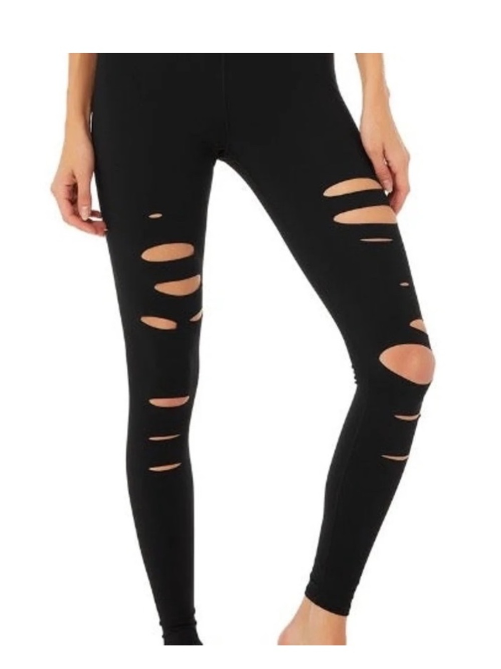 Alo black distressed 7/8 Leggings